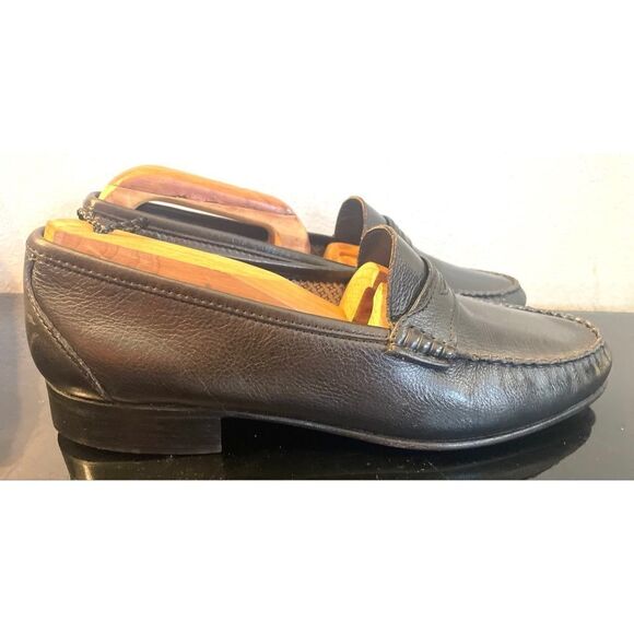 Casuccio & Scalera Italian Penny Loafers Black Leather Eur Sz 41, US Sz 8M main image 9